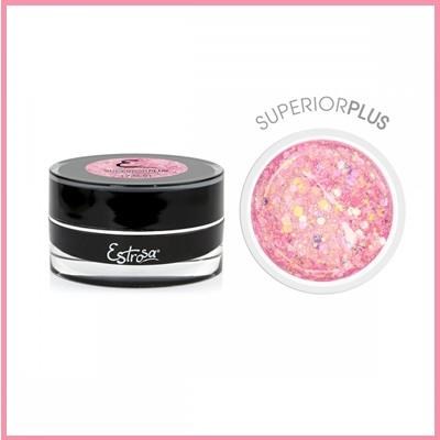 ESTROSA Superior Plus gel 15 ml - pink hexagon glitter