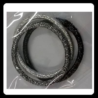 Elastici ecologici in lurex - cf 3 pz Elastici ecologici in lurex - cf 3 pz