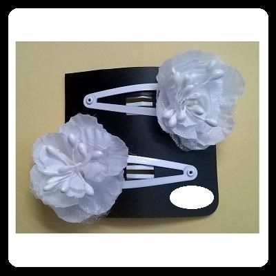 FERMAGLIO Clic Clac fiore bianco - coppia