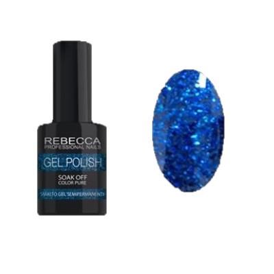 REBECCA soak off gel polish 5 ml - 207 / heavy glitter blue