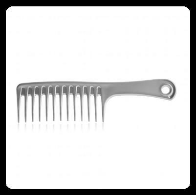 Pettine antistatico grigio con manico Pettine antistatico grigio con manico