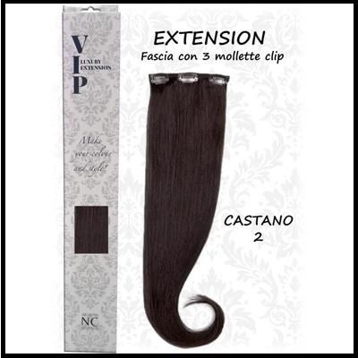 VIP Easy clip - ciocca extension 3 clip - col. 2 - castano