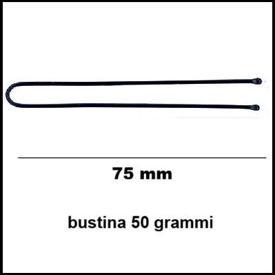Forcine lisce 75 mm - bustina 50 gr - nero