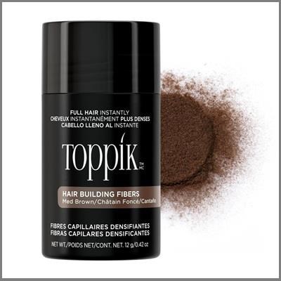 TOPPIK hair building fibers 12 gr - MED BROWN