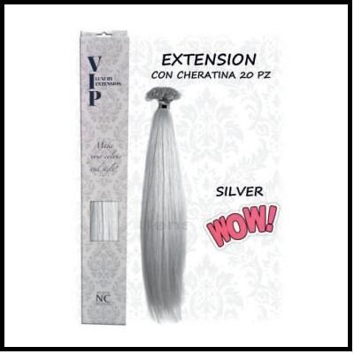 VIP Keratin Hair Extension lisce - cf 20 pz - SILVER