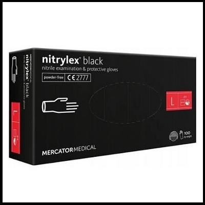 MERCATOR guanti nitrile neri - cf 100 pz - L