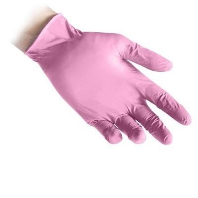 PINK guanti nitrile non talcati - cf 100 pz - M