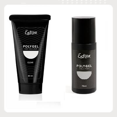 ESTROSA kit Polygel - costruttore 60 ml CLEAR + solution 75 ml