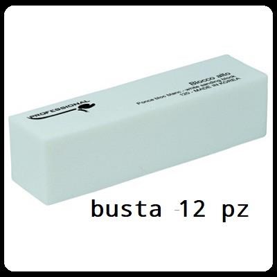 NAIL SYSTEM Lima mattoncino bianca grana 120 - cf 12 pz