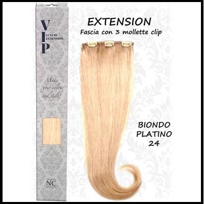 VIP Easy clip - ciocca extension 3 clip - col. 24 - biondo platino