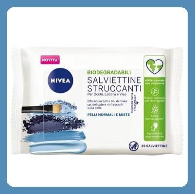 NIVEA salviette struccanti pelli normali/miste - cf 25 pz