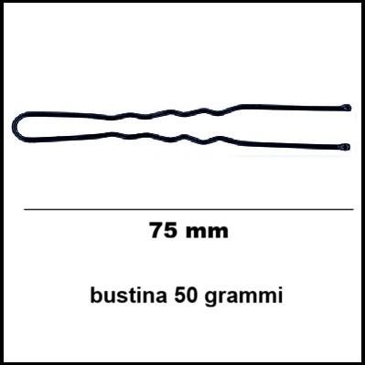 Forcine ondulate 75 mm - bustina 50 gr - nero