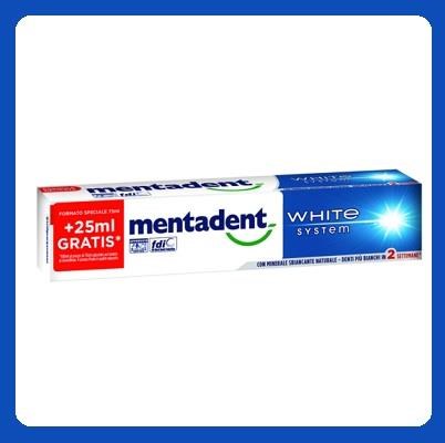 MENTADENT dentifricio 75+25 ml - white system