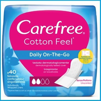CAREFREE Cotton Feel salvaslip ripiegato - cf 40 pz