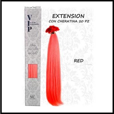 VIP Keratin Hair Extension lisce - cf 20 pz - RED