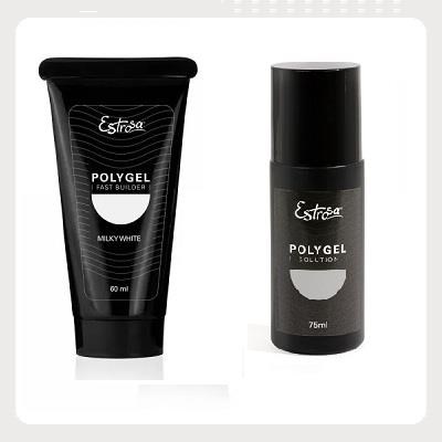 ESTROSA kit Polygel - costruttore 60 ml MILKY WHITE + solution 75 ml