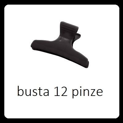 HAIR CARE pinze plastica nere - cf 12 pz